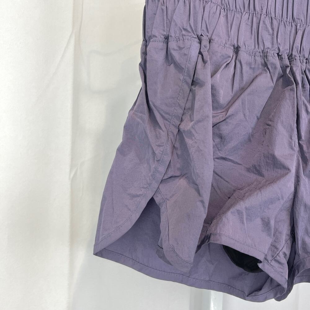 FREE PEOPLE Movement The Way Home Shorts Deep Sea Smocked Waist Purple Size XS - Picture 5 of 9